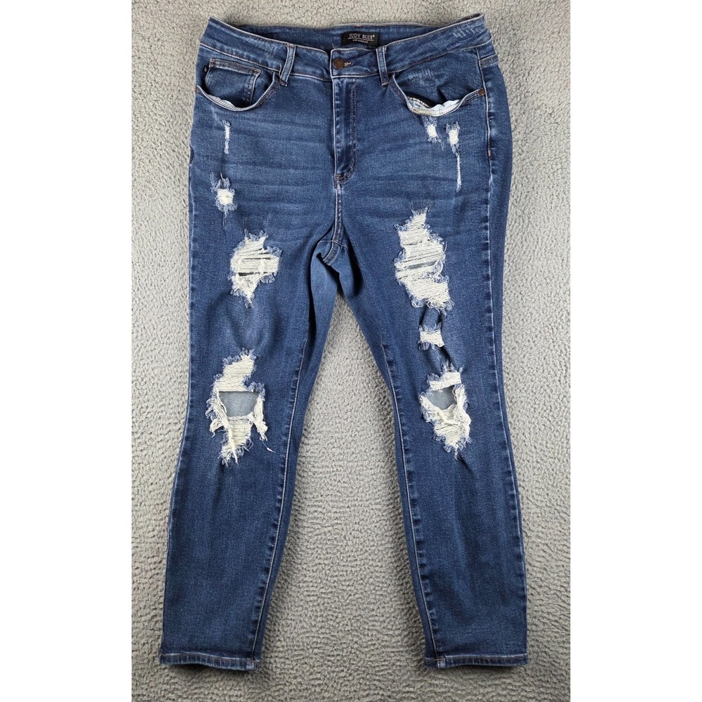Judy Blue Boyfriend Fit Distressed Jeans JB88220‎ Womens Size 18W